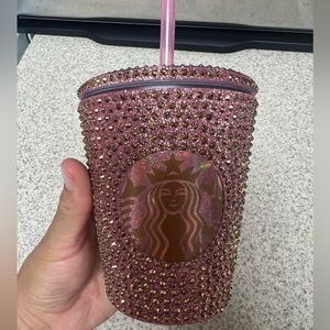 Gorgeous Rose Gold Pink Starbucks tumbler 10 oz